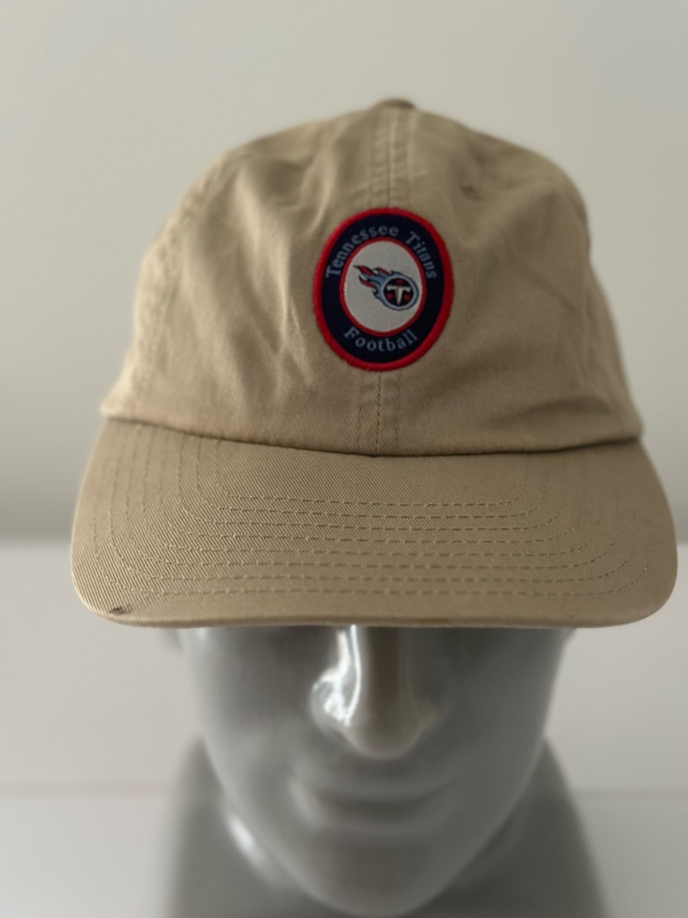 American Needle Tennessee Titans Football Tan Cap with Red & Navy Patch